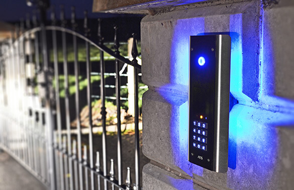 Gate Intercom at Night